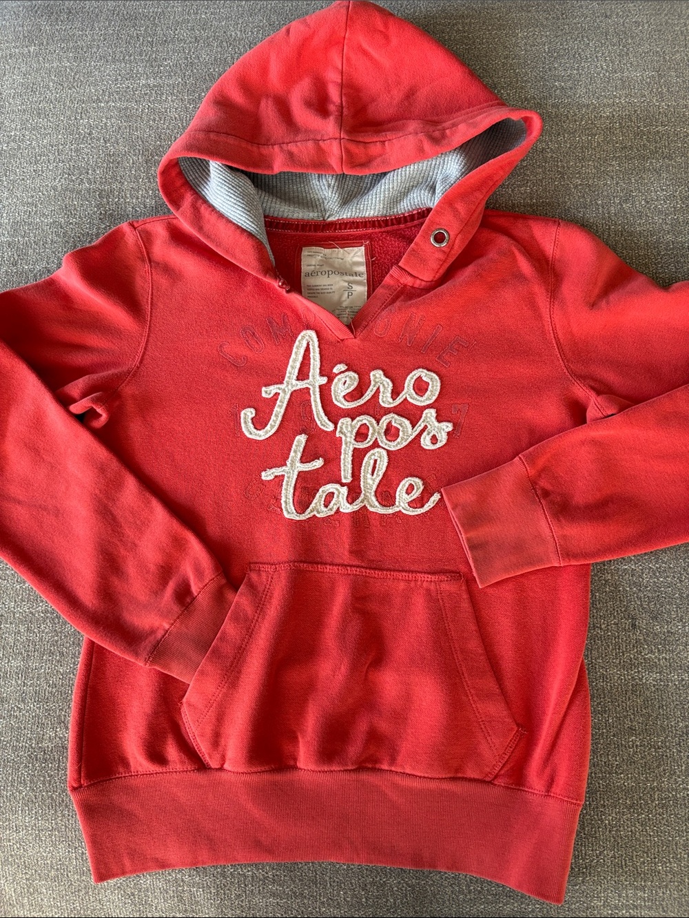 Aeropostale Y2K Vintage Hoodie Sweatshirt Thermal Hood Rare! Size Small